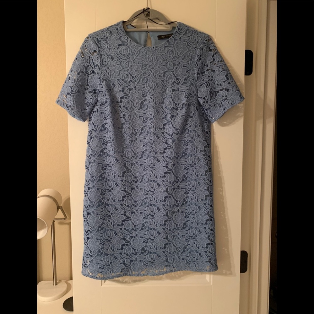 Zara blue shift mini dress small